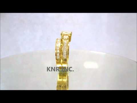 14K YELLOW GOLD PRINCESS CUT DIAMOND ENGAGEMENT RING AND BAND 2.60CTW - KNR INC - 435