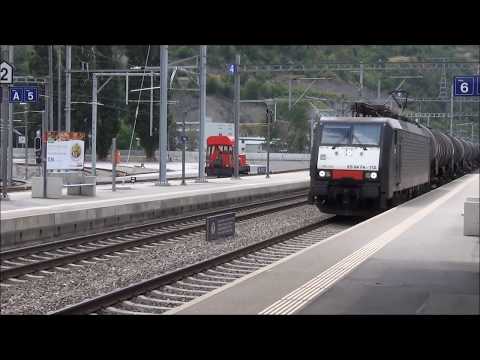 E.189 CON TRENO MERCI DI CISTERNE IN TRANSITO VELOCE A VISP (CH) DOM. 22 - 6 - 2014