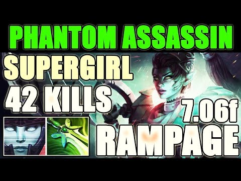 DOTA 2 PHANTOM ASSASSIN MID 42 KILLS PRO GAMEPLAY PATCH 7.06