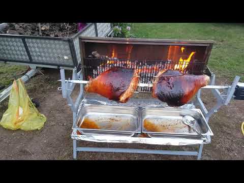 Jambon 13 kg a la broche cuit aux cépes de vignes