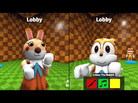 OLD RABBIT VS NEW CREAM RABBIT JUMPSCARE - Roblox Piggy FANGAME