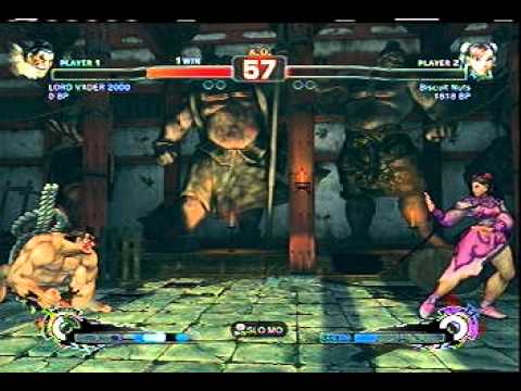 Super Street Fighter 4 - LORD VADER 2000 (E.Honda) vs. Biscuit Nutz (Chun Li) (360 Endless Battles)