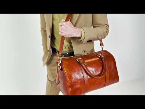 Cognac Brown Leather Overnight Bag, Duffel Bag - The Ambassadors  | Time Resistance Official Video