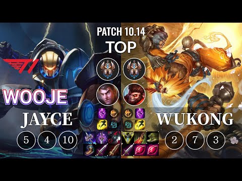 T1 Wooje Jayce vs Wukong Top - KR Patch 10.14