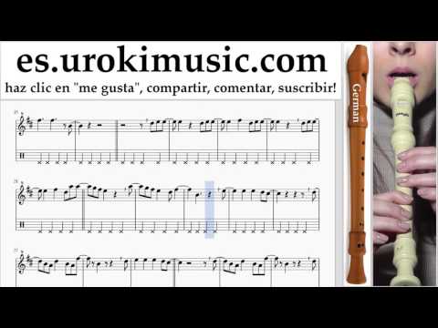 Tutorial de flauta dulce G. Cash Cash feat Conor Maynard - All My Love Clases Notas um-i927