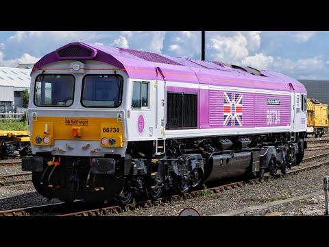 **NEW** GBRf class 66 | 66734 'PLATINUM JUBILEE' livery Reviled at Eastleigh 01/06/2022