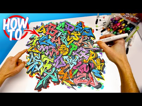How To Draw Graffiti Letters Wild Style - Advanced Tutorial Alphabet