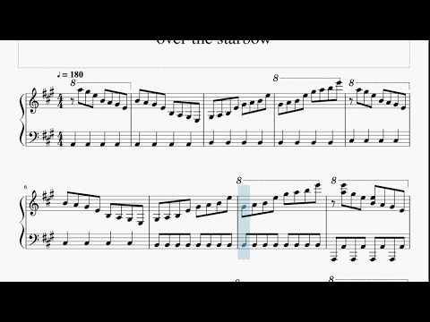 【もじぴったん BGM】over the starbowをピアノ譜にしてみた
