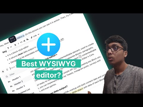 Create your own Notion like WYSIWYG editor with Editor.JS!!