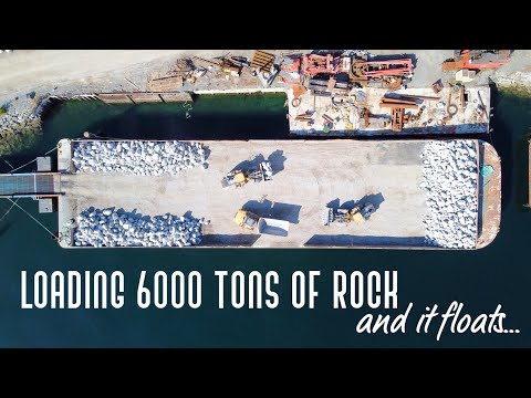 Loading a barge with 6000 tons of rock...THE FULL PROCESS