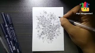 Steps to draw a Variety of flowers [ Part 2 ] || Menggambar Bunga || Ayo Menggambar 2