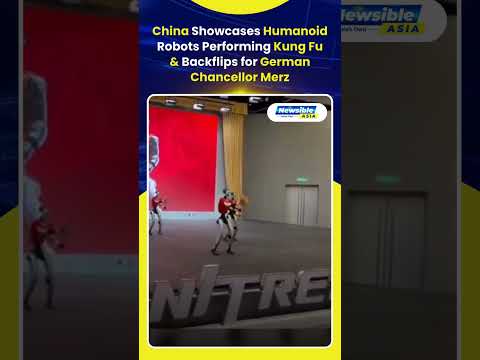 China Showcases Humanoid Robots Performing Kung Fu & Backflips for German Chancellor Merz