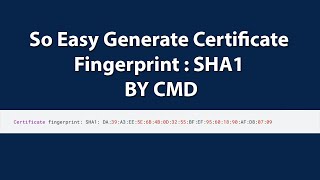 So Easy, Generate Certificate Fingerprint SHA1 For Firebase Using CMD