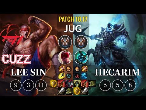 T1 Cuzz Lee Sin vs Hecarim Jungle - KR Patch 10.17