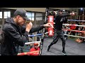 MARIO BARRIOS SHOWS OFF BIG SIZE & REACH ADVANTAGE DURING GERVONTA DAVIS WORKOUT DAYS FROM FIGHT