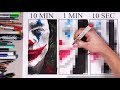 Drawing Joker in 10 MIN, 1 MIN & 10 SECONDS!