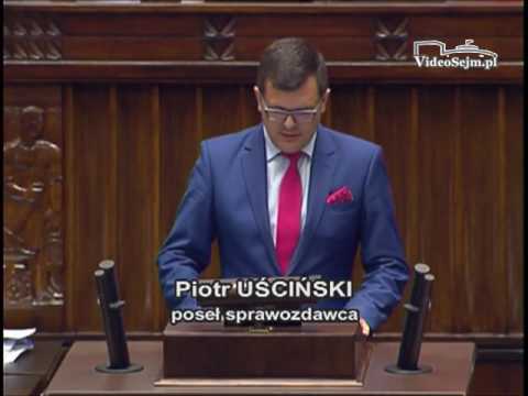 Piotr Uściński przedstawia sprawozdanie o zmianach w regionalnych izbach