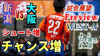 【J2・J3百年構想リーグWEST-A第12節・プレビュー】試合前徹底分析【アルビレックス新潟vsFC大阪】