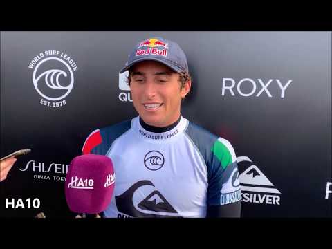Eliminación de Kelly Slater por Leonardo Fioravanti en la ronda 3 del Pro France de surf