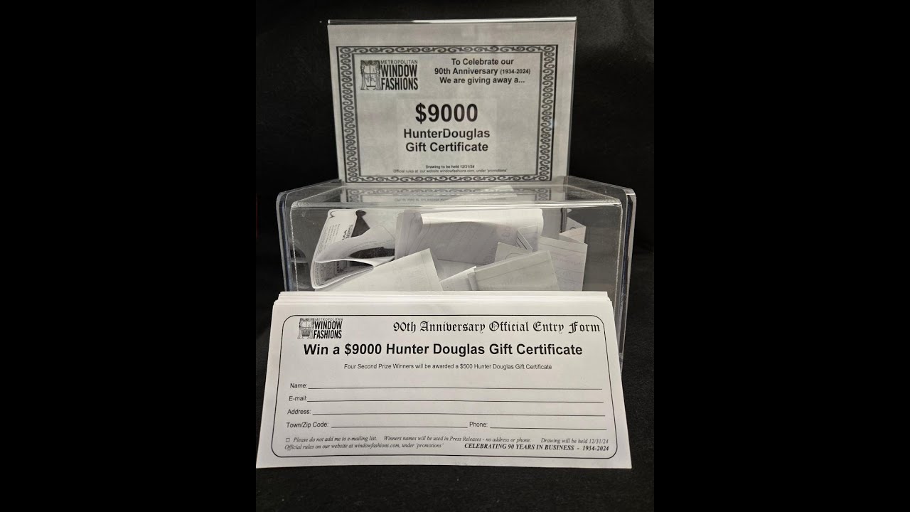 90 For 90 Episode 56 - Our $9000 Hunter Douglas Gift Certificate Contest to Celebrate 90 Years