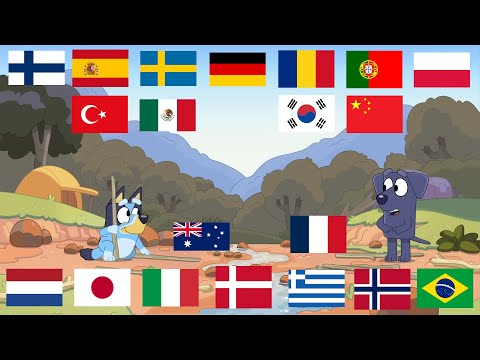 Bluey meets Jean-Luc in DIFFERENT LANGUAGES
