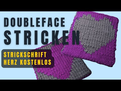 🧶 Knitting a double-faced heart IN ROWS – free knitting chart