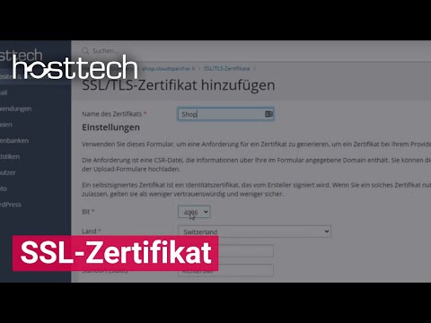 Bestellung und Installation SSL-Zertifikat