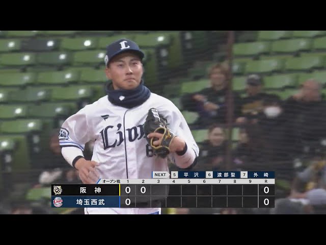 【2回表】ライオンズ・長谷川信哉 フェンスにぶつかりながらもファウルフライをナイスキャッチ!! 2025年3月11日 埼玉西武ライオンズ 対 阪神タイガース