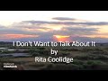 Rita Coolidge - I Don't Want to Talk About It