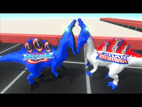 CAPTAIN AMERICA SPINOSAURUS DEATH RUN - Animal Revolt Battle Simulator
