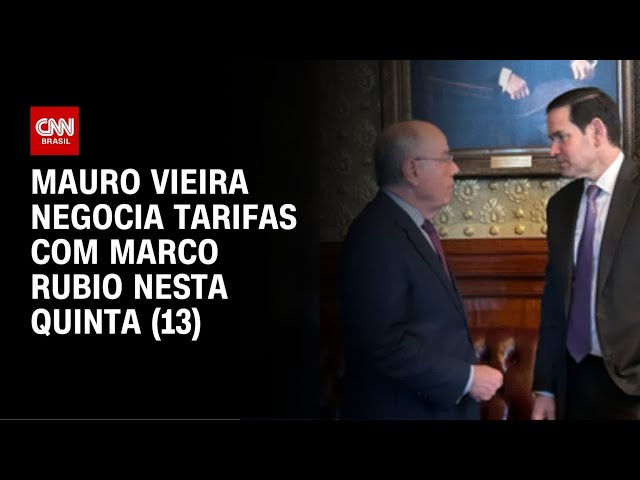 Mauro Vieira e Marco Rubio negociam tarifas em Washington nesta quinta (13) | CNN NOVO DIA