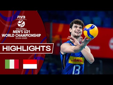 Italy 🇮🇹 vs. Indonesia 🇮🇩 - Men's U21 World Championship | Highlights - Volleyball
