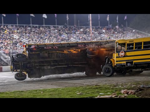 Rockford Speedway - 09/17/2022 - Figure 8 School Bus Racing -  Night of Thrills (NEW Track Lights!)