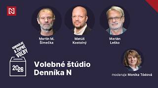 Volebné štúdio Denníka N s Monikou Tódovou: Leško, Šimečka, Kostolný a analytici