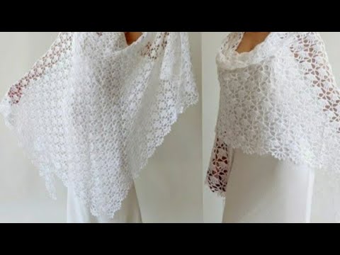How to Crochet Quick Easy Women Shawl Pattern tutorial For Beginners #diy #crochet #knitting
