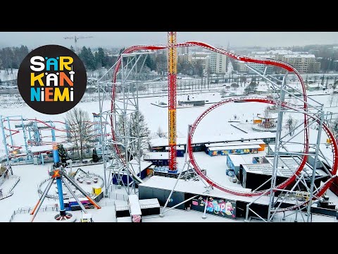 Parque de diversões no início do inverno - Särkänniemi, Tampere