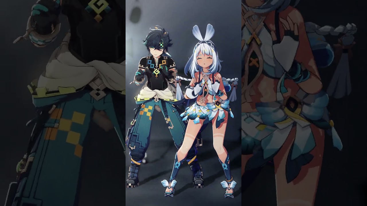 【原神MMD/Genshin Impact】魔眼ウインク【Kinich/Mualani//キィニチ/ムアラニ】#genshinimpact  #原神mmd