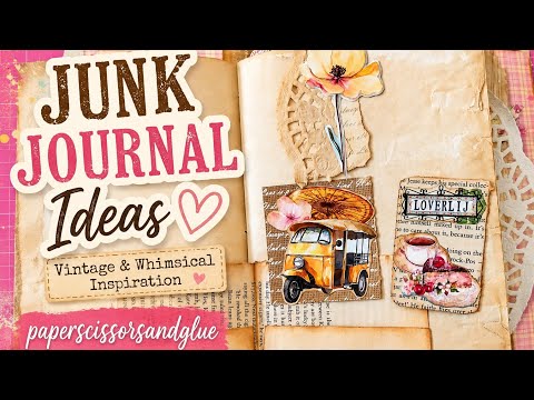 🌸📚✂️Vintage Junk Journal Page Ideas #junkjournalideas #paperscissorsandglue