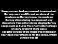 A Question For Barney Fans