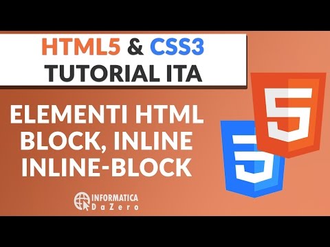 Elementi Block, Inline e Inline-Block | HTML5 e CSS3 Tutorial ITA