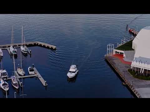 20250727 Marina with yachts at sunset and Wrest Point Casino - Sandy Bay