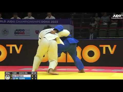 judo techniques #judo Алишер Юсупов 🇺🇿 побеждает Роя Мейера 🇳🇱 и выводит Узбекистан 🇺🇿 вперед 🔥
