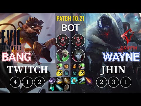 EG Bang Twitch vs GRF Wayne Jhin Bot - KR Patch 10.21