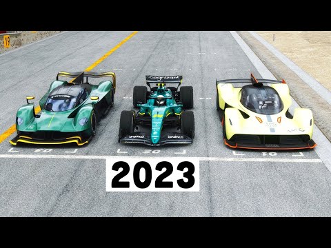 Aston Martin F1 2023 vs Aston Martin Valkyrie AMR Por vs Aston Martin Valkyrie 2022 - Silverstone
