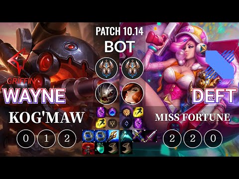 GRF Wayne Kog'Maw vs DRX Deft Miss Fortune Bot - KR Patch 10.14