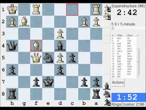 Chess World.net: LIVE Blitz #1279 vs Superstructure (IM) (2262) - Réti opening (A04)