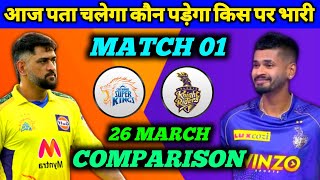 IPL 2022 - CSK vs KKR 1st Match Full Comparison | 26 March | Honest Comparison | Who will Win