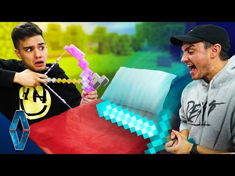 NERF Minecraft Bed Wars IN REAL LIFE Challenge! Video