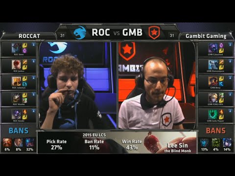 ROC vs GMB Game 1 Highlights (EU LCS Summer 2015)