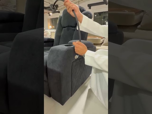 كرسي الملوك استرخاء هزاز دوار مع رف طاولة رصاصي